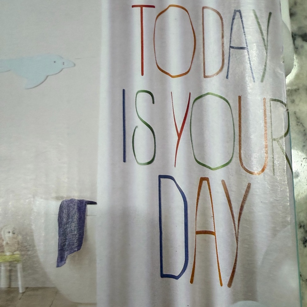 NEW Pillowfort “TODAY IS YOUR DAY’ Shower Curtain